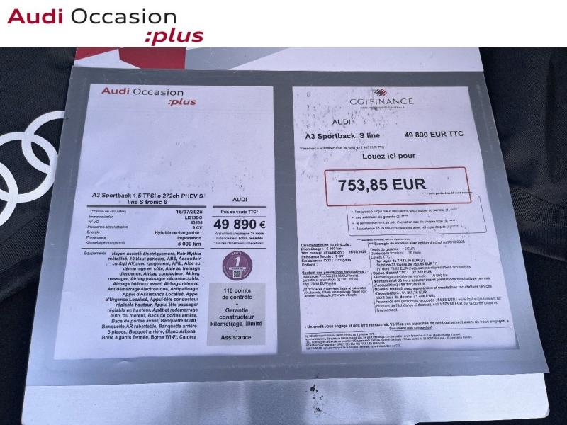 Voitures occasions Audi A3 Sportback S line Nice